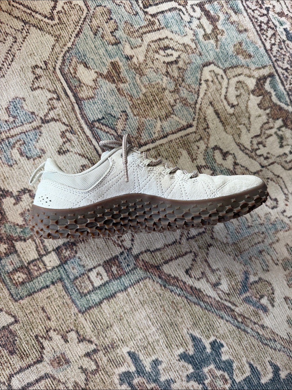 Merrell Women's Light Gray Suede Lace-Up Sneakers with Pink Accent - Picture 7 of 8